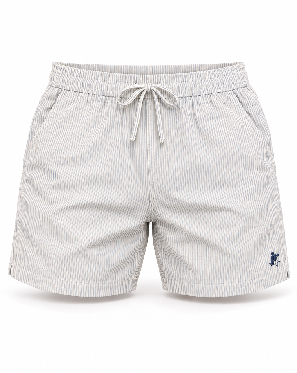 Striped Linen Short Grey