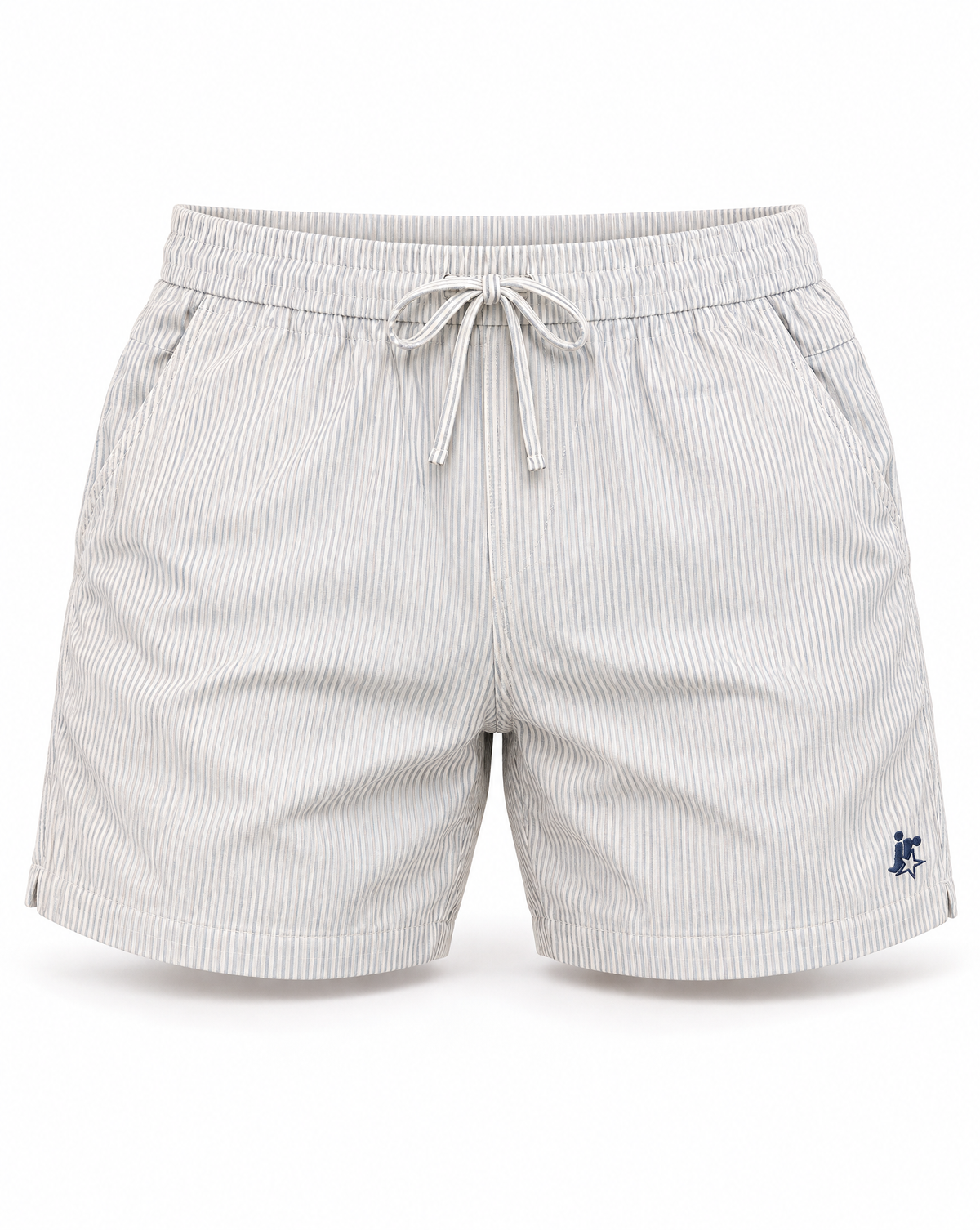 Striped Linen Short Grey