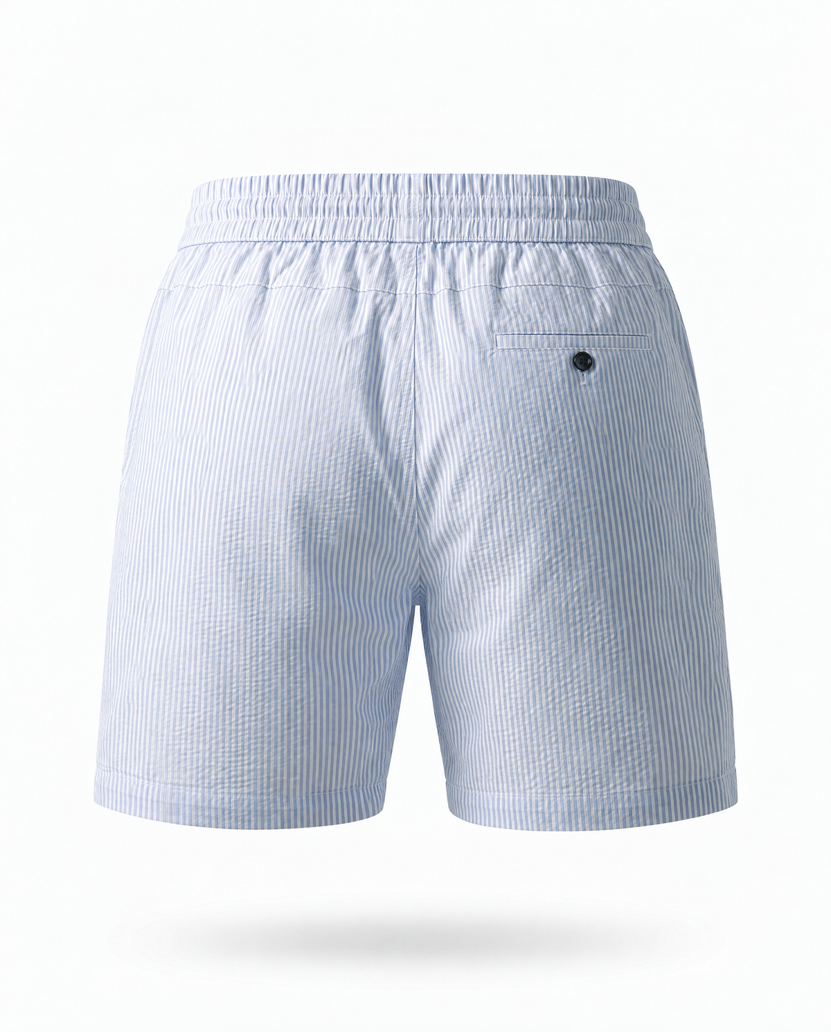 Striped Linen Short Aqua