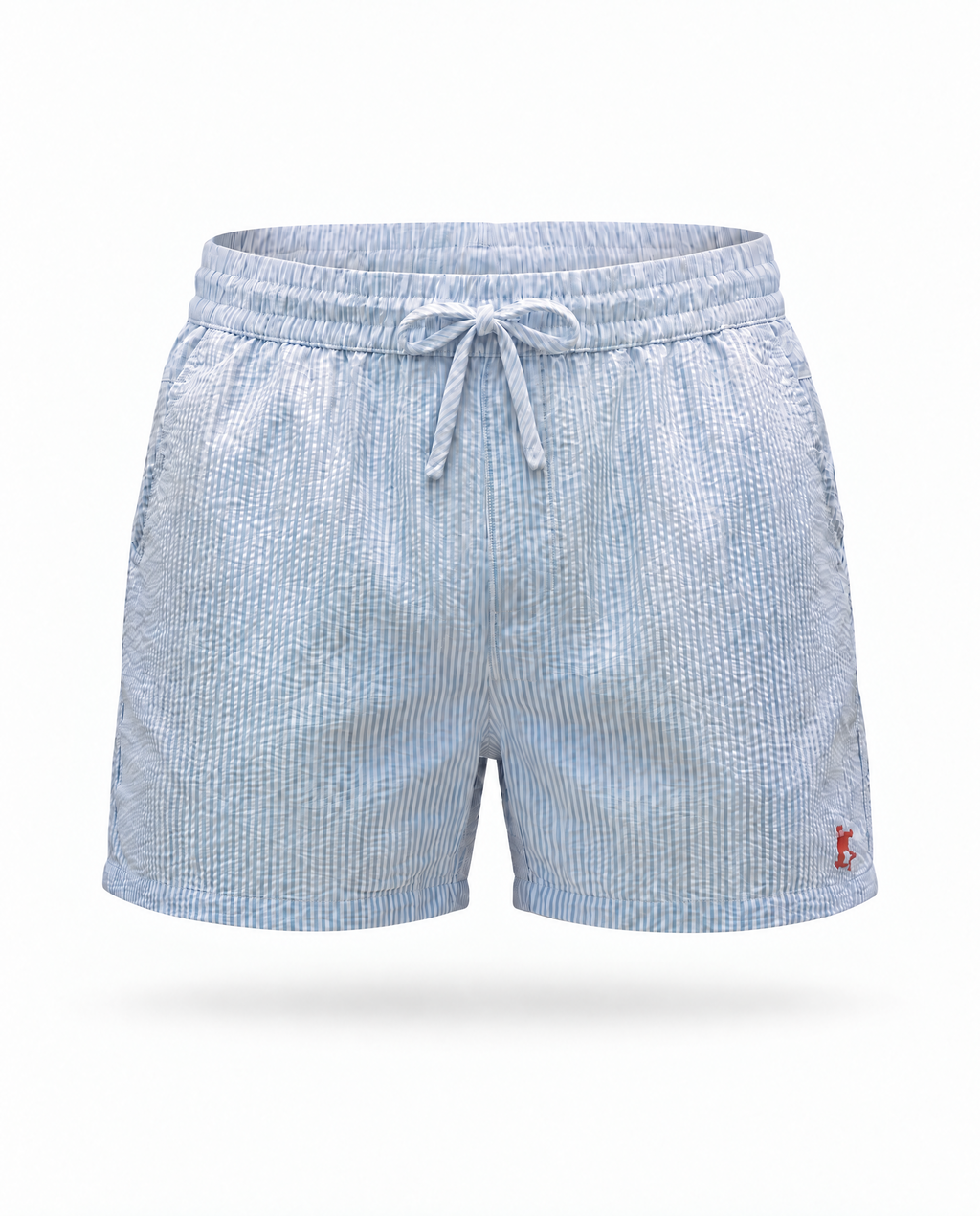 Striped Linen Short Aqua