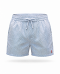 Striped Linen Short Aqua