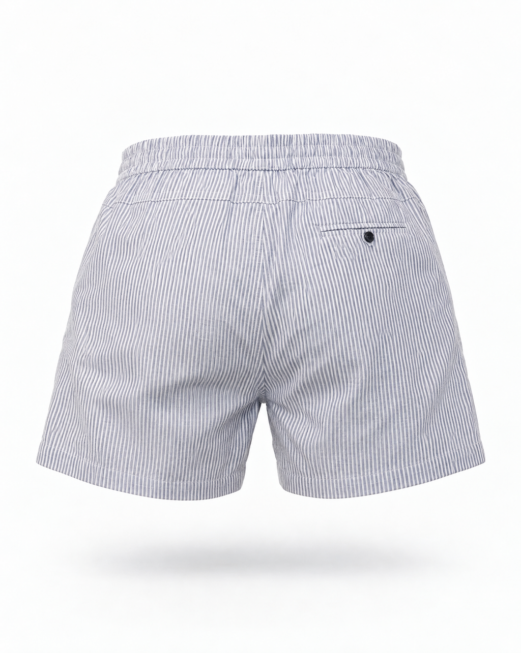 Striped Linen Short Deep Sea