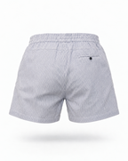 Striped Linen Short Deep Sea